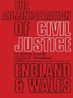 cover image of The Administration of Civil Justice in England and Wales